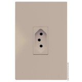 Conjunto Tomada 10a Vertical 4x2 - RECTA Areia Satin Fosco